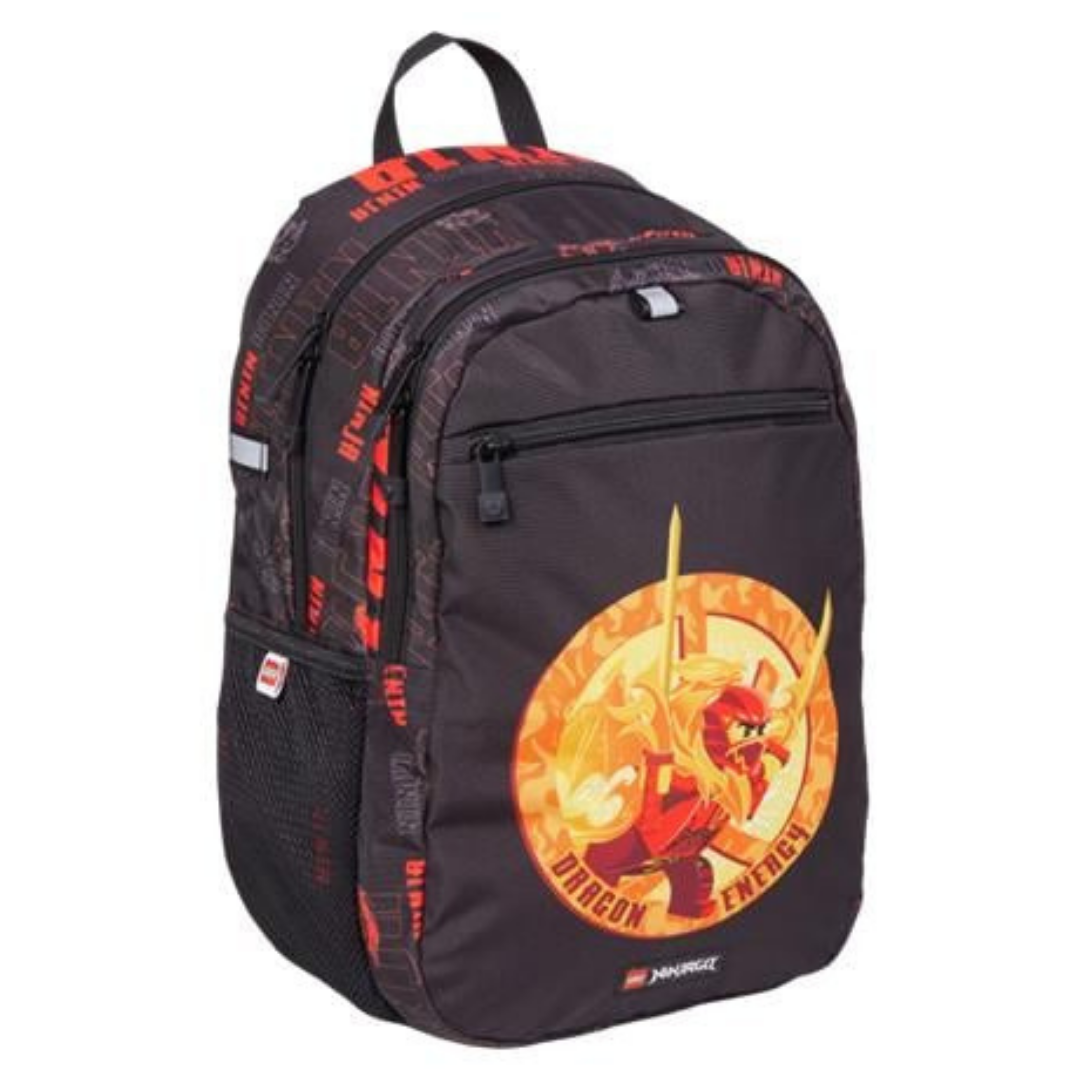 LEGO Ninjago Dragon Energy Hátizsák – dupla rekeszes, fekete-mintás