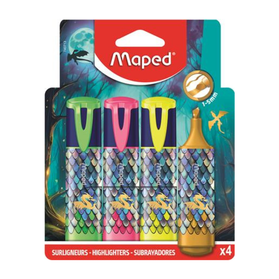 MAPED Dragon Sárkány Szövegkiemelő Készlet – 4 Szín (1-5 mm)