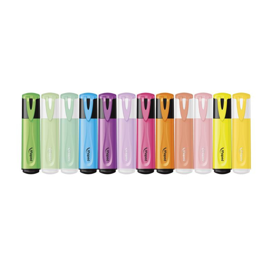 MAPED Fluo Peps Assorted Szövegkiemelő Készlet – 12 Szín (1-5 mm)