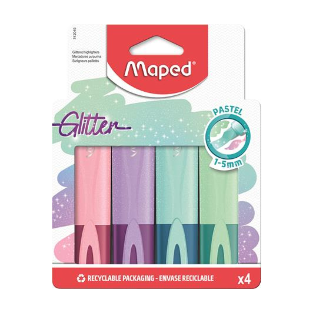 MAPED Glitter Fluo Peps Csillámos Szövegkiemelő Készlet (1-5 mm)