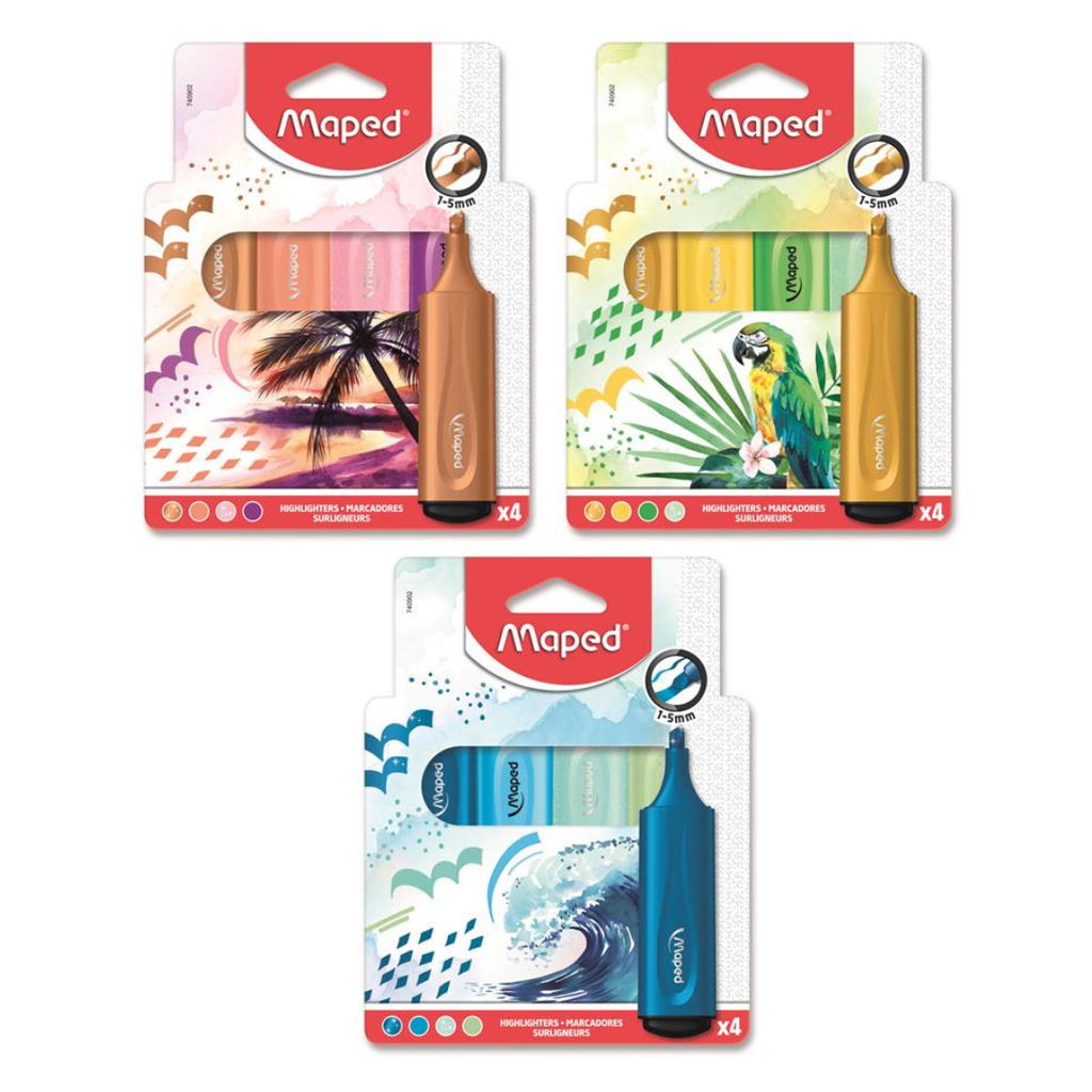 MAPED Fluo Peps Assorted Szövegkiemelő Készlet – Vegyes Színek (1-5 mm)