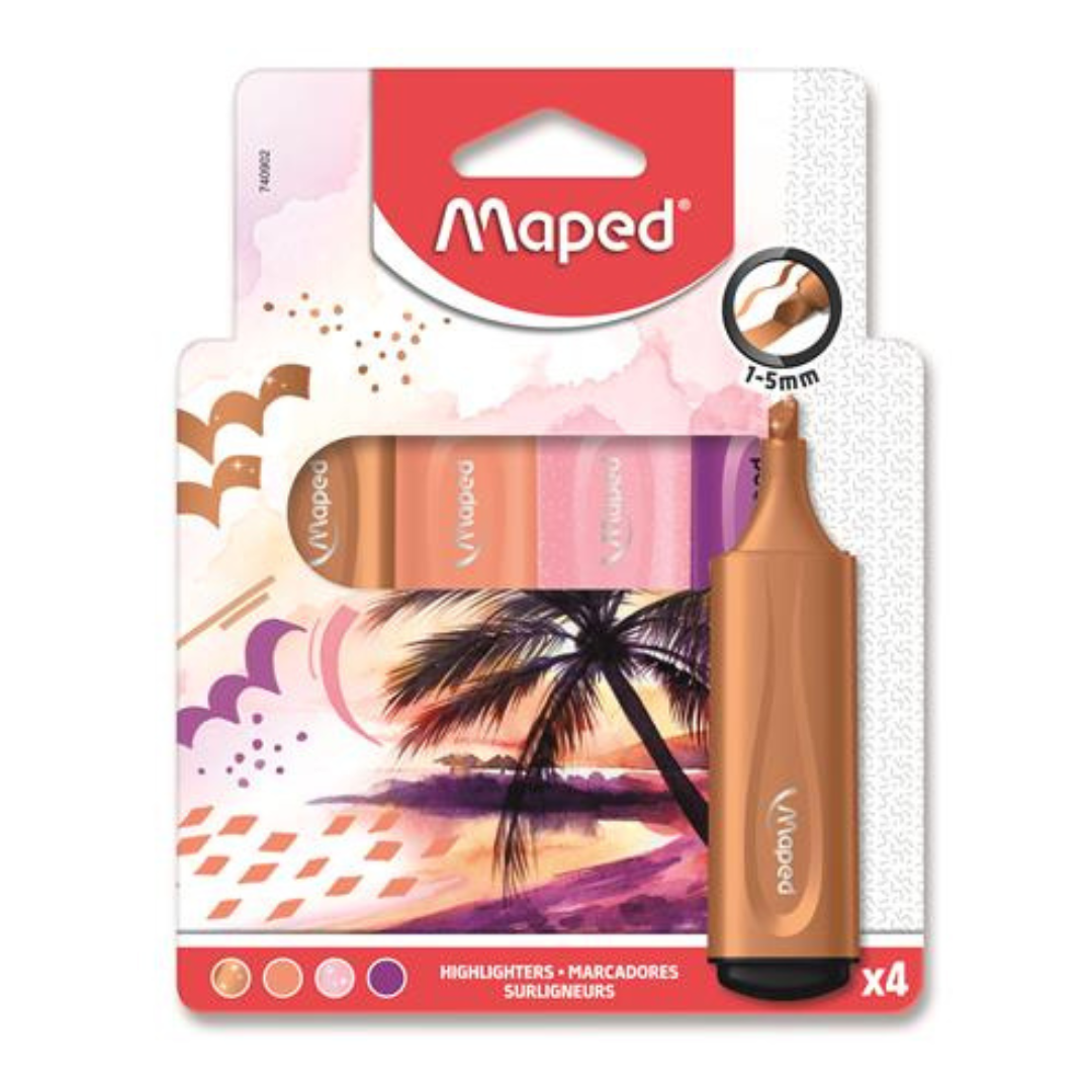 MAPED Fluo Peps Assorted Szövegkiemelő Készlet – Vegyes Színek (1-5 mm)