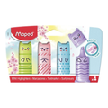 MAPED Mini Pastel Szövegkiemelő Készlet – 4 Pasztell Szín (1-5 mm)