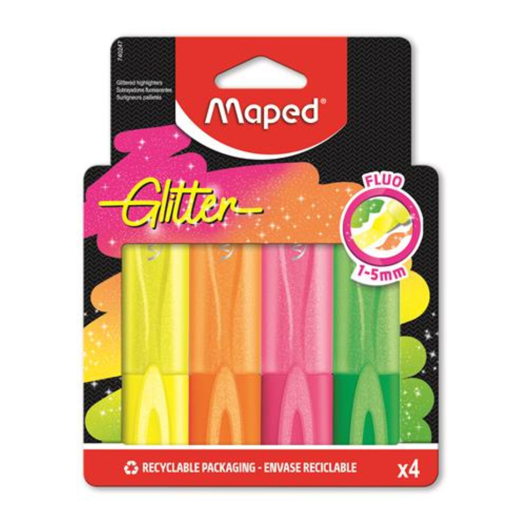 MAPED Glitter Fluo Peps Fluoreszkáló Szövegkiemelő Készlet (1-5 mm)