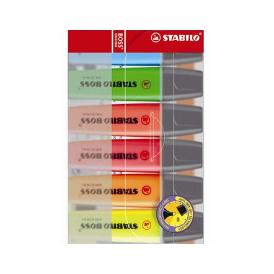 STABILO BOSS Original Szövegkiemelő Készlet – 6 Szín (2-5 mm)