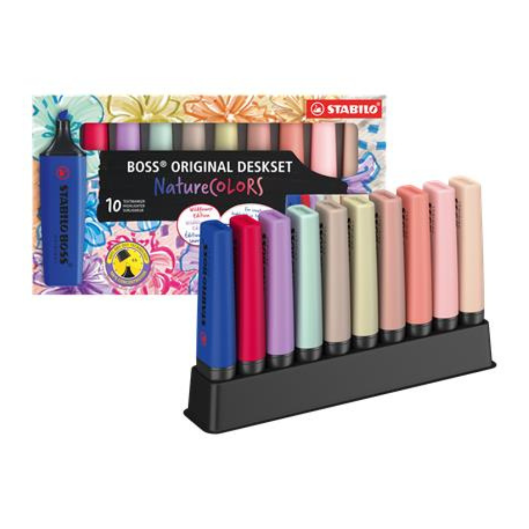 STABILO BOSS Original NatureCOLORS Wildflowers Szövegkiemelő Készlet – 10 Szín (2-5 mm)