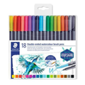 STAEDTLER 3001 Ecsetirón készlet – 0,5-0,8/1,0-6,0 mm, kétvégű, 18 szín