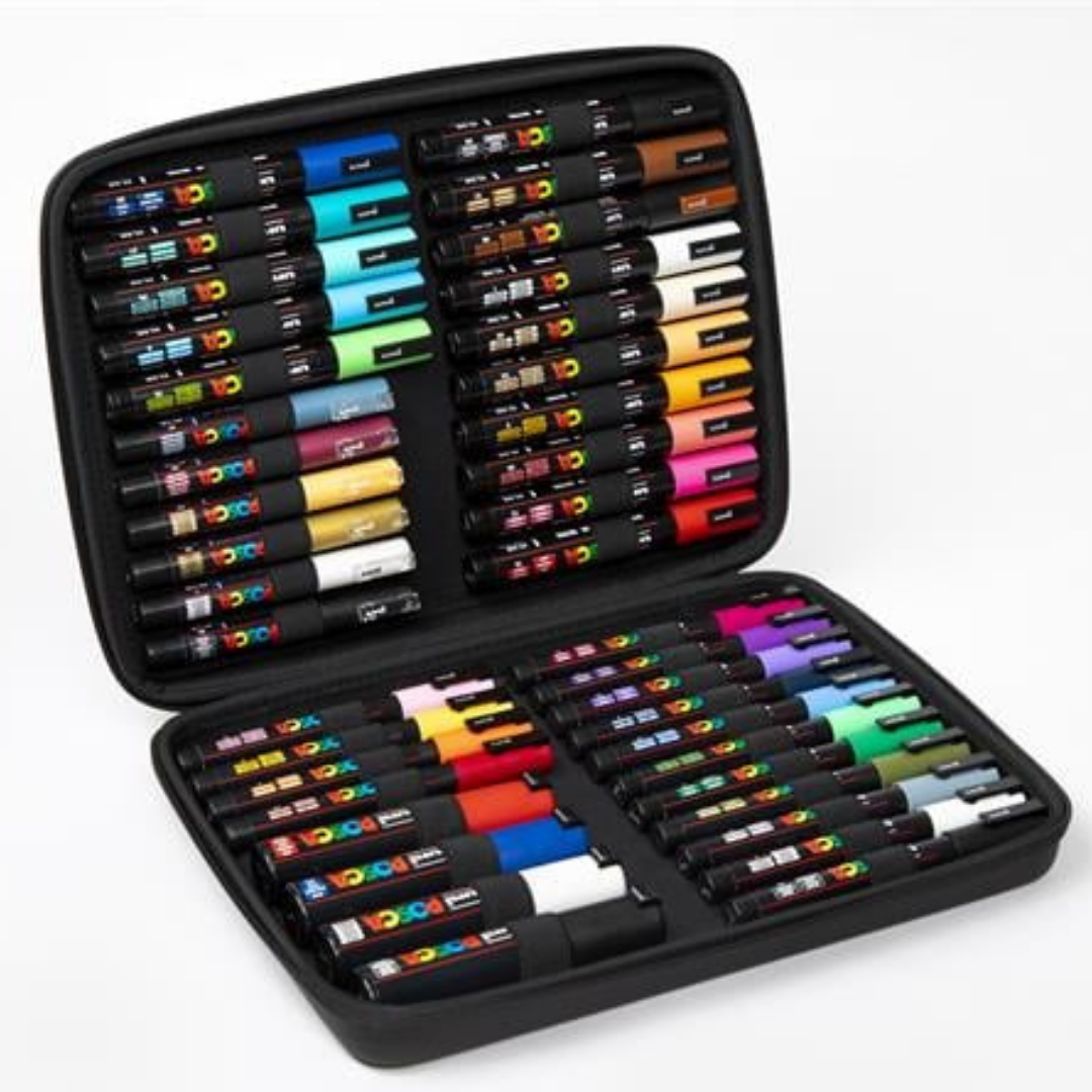UNI Posca Dekormarker készlet – táskában, 40 darabos