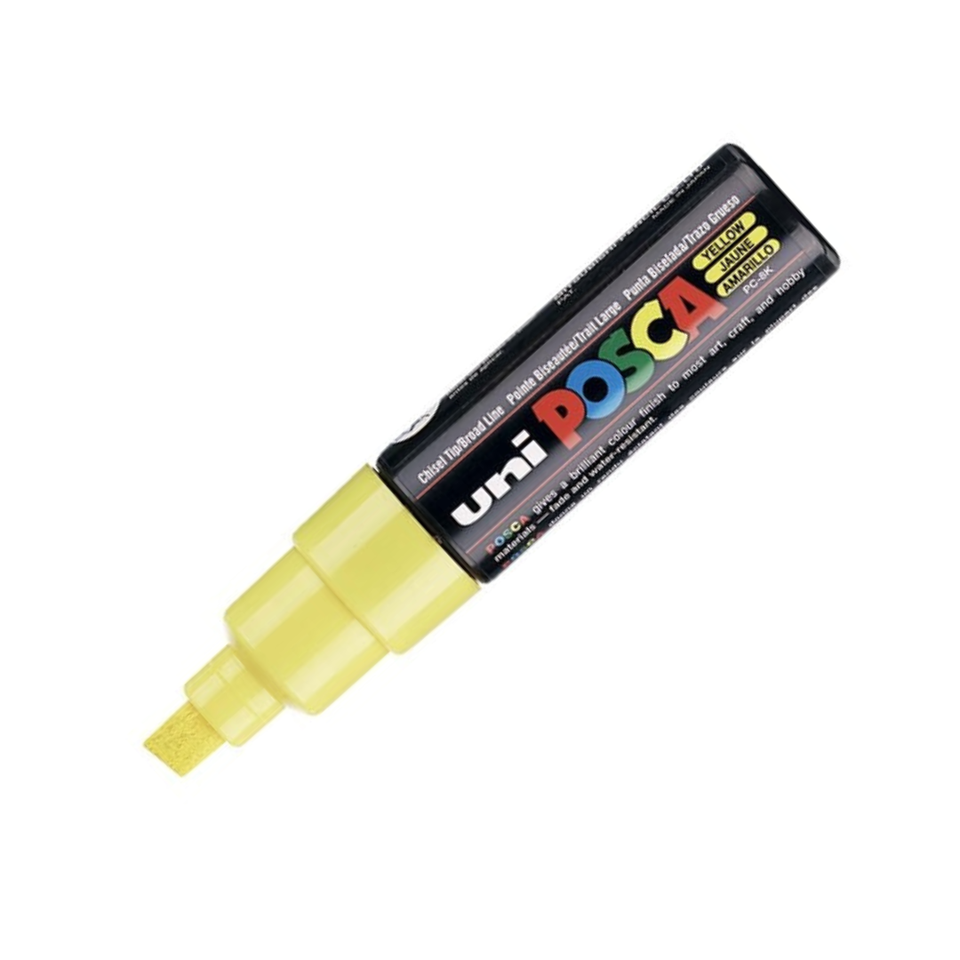 UNI Posca PC-8K Dekormarker – 8 mm, vágott, sárga