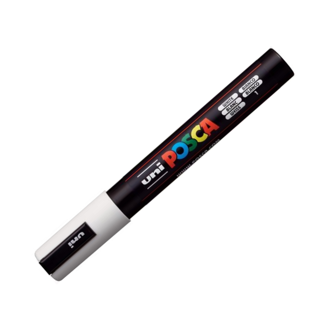 UNI Posca PC-5M Dekormarker – 1,8-2,5 mm, fehér