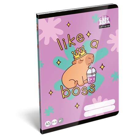 LIZZYSULI Füzet – tűzött, A5, sima, Lollipop Capybara, 20-32