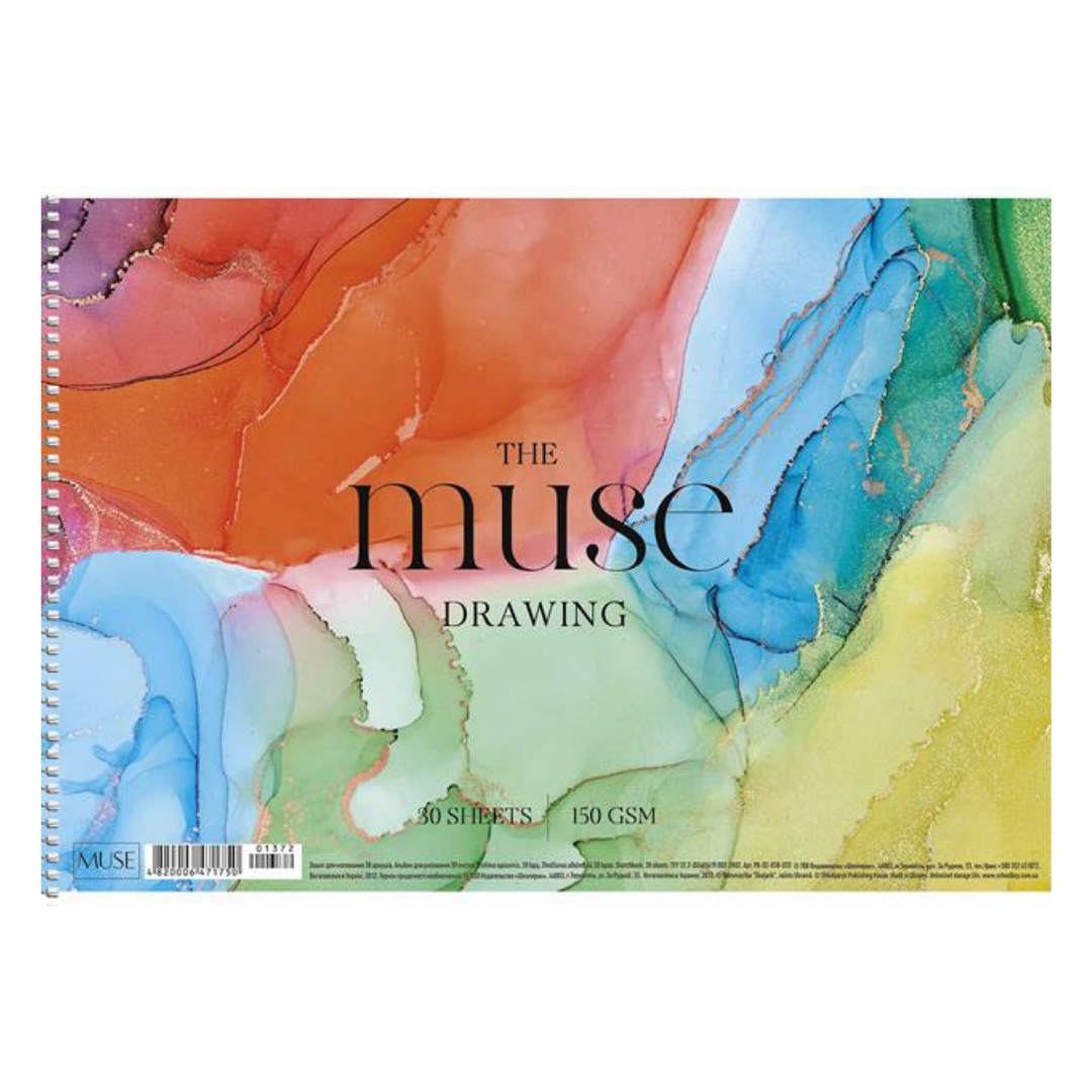 SHKOLYARYK Drawing Muse Vázlatfüzet – spirál, A4, 150 g, 30 lap