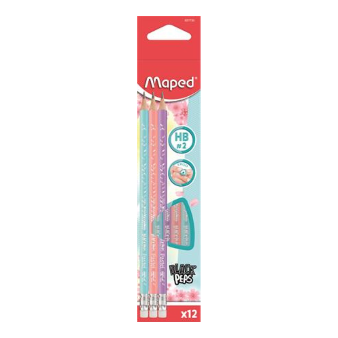 MAPED Black'Peps Pastel grafitceruza radírral, 3 db-os csomag