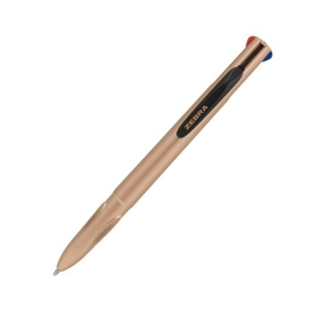 ZEBRA Smooth Golyóstoll – 0,37 mm, nyomógombos, négyszínű, rose gold
