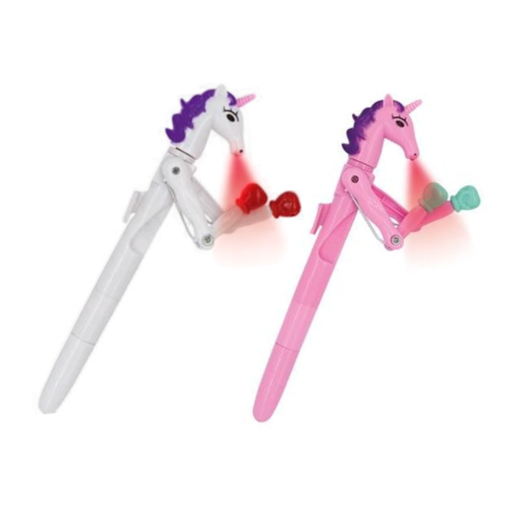 WEDO Lucky Punch Unikornis golyóstoll – 1 mm, LED fénnyel, kék
