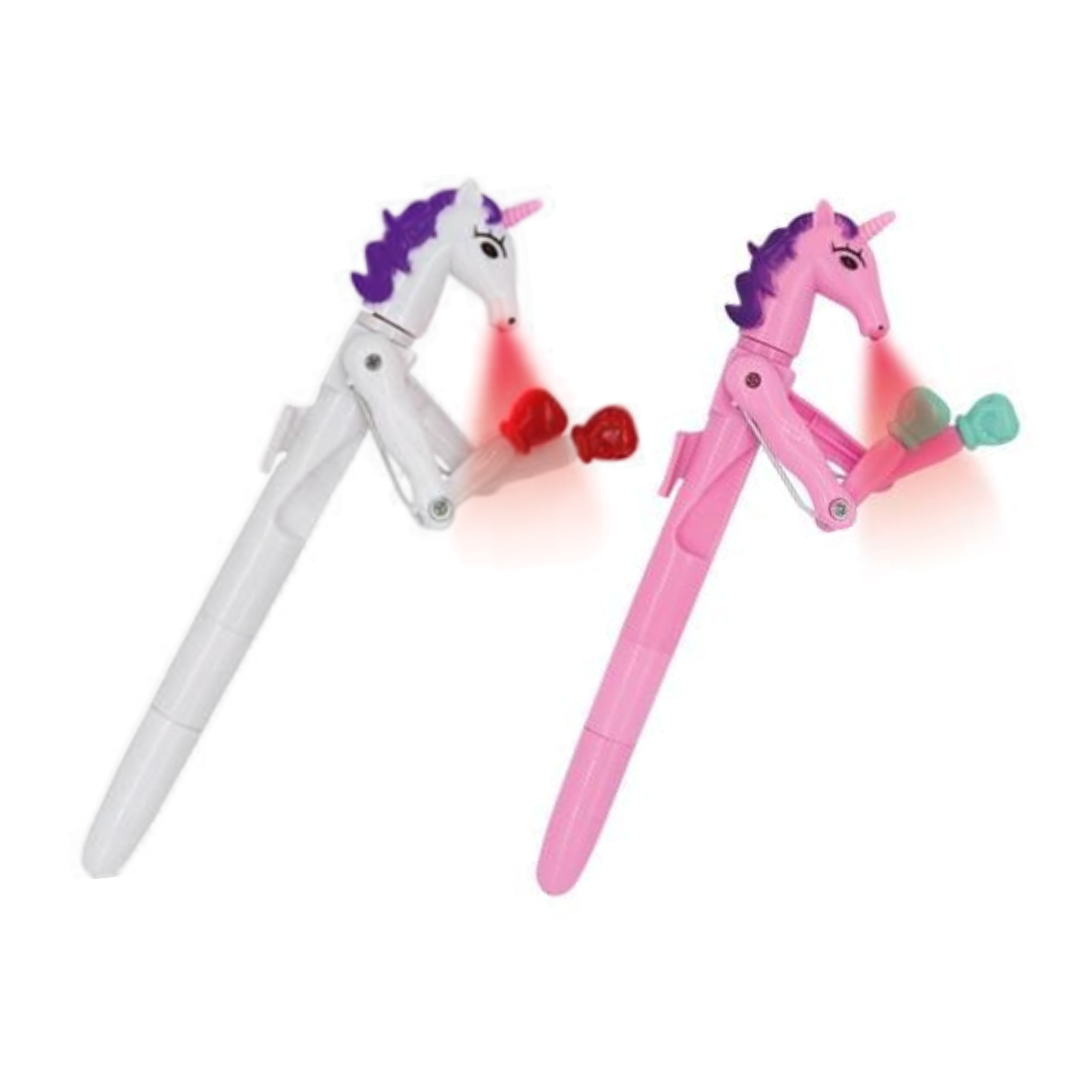 WEDO Lucky Punch Unikornis golyóstoll – 1 mm, LED fénnyel, kék