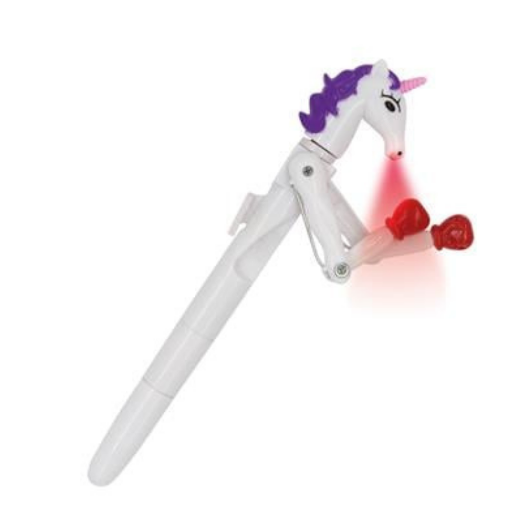 WEDO Lucky Punch Unikornis golyóstoll – 1 mm, LED fénnyel, kék