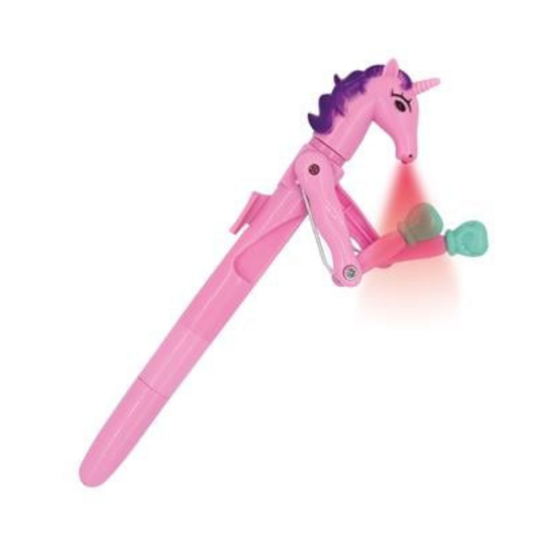 WEDO Lucky Punch Unikornis golyóstoll – 1 mm, LED fénnyel, kék