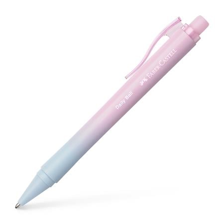 FABER-CASTELL Daily Ball Flow Golyóstoll – 1 mm, XB, nyomógombos, rózsa-égkék tolltest, kék
