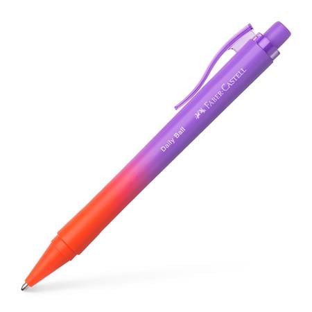FABER-CASTELL Daily Ball Flow Golyóstoll – 1 mm, XB, nyomógombos, piros-lila tolltest, kék