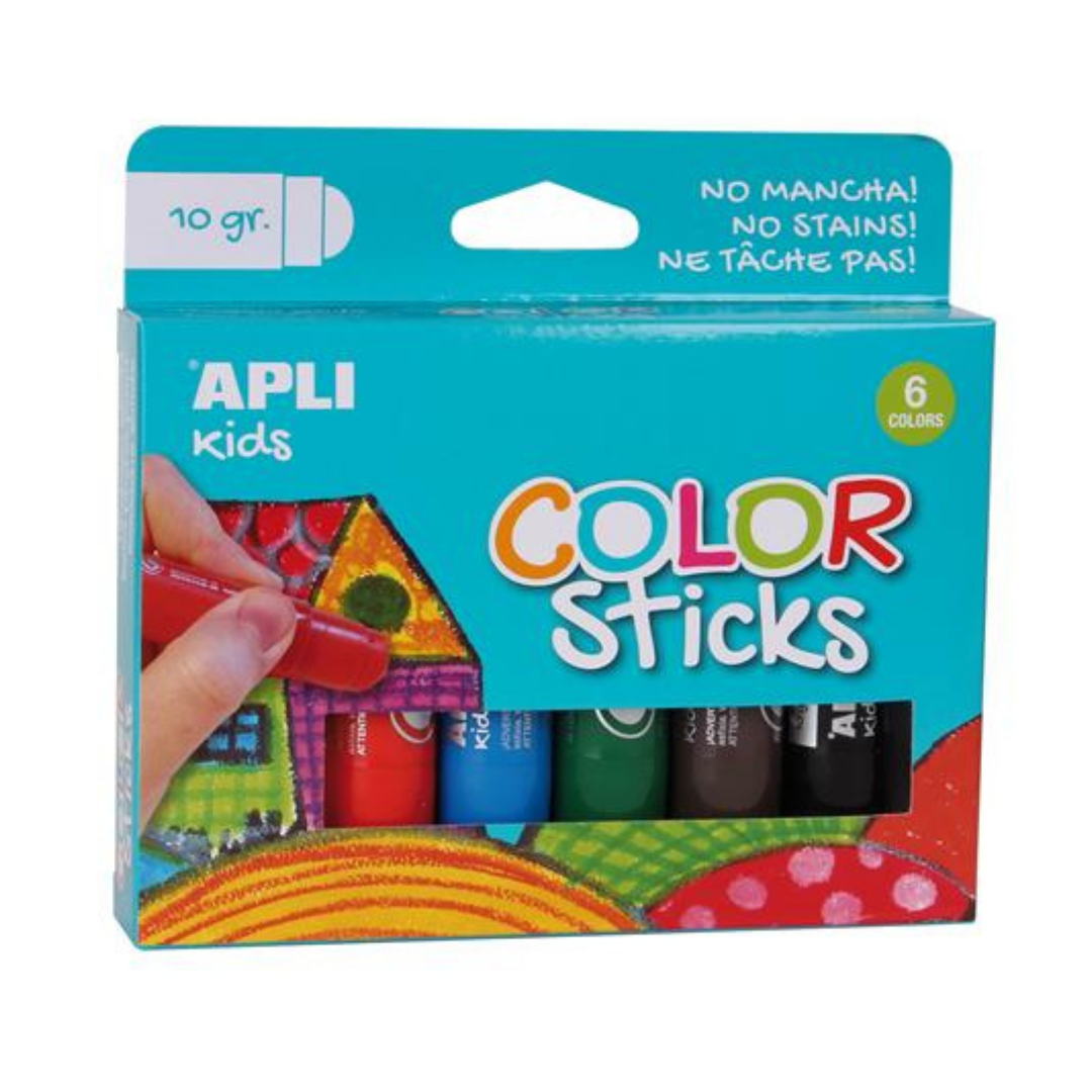APLI Color Sticks Tempera kréta készlet – 6 különböző szín