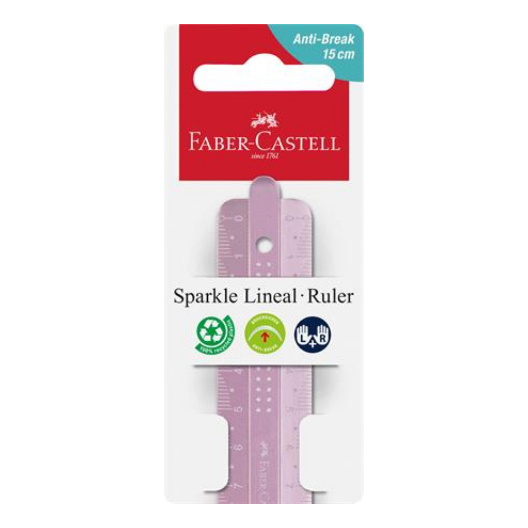 FABER-CASTELL Sparkle Vonalzó – műanyag, törhetetlen, 15 cm