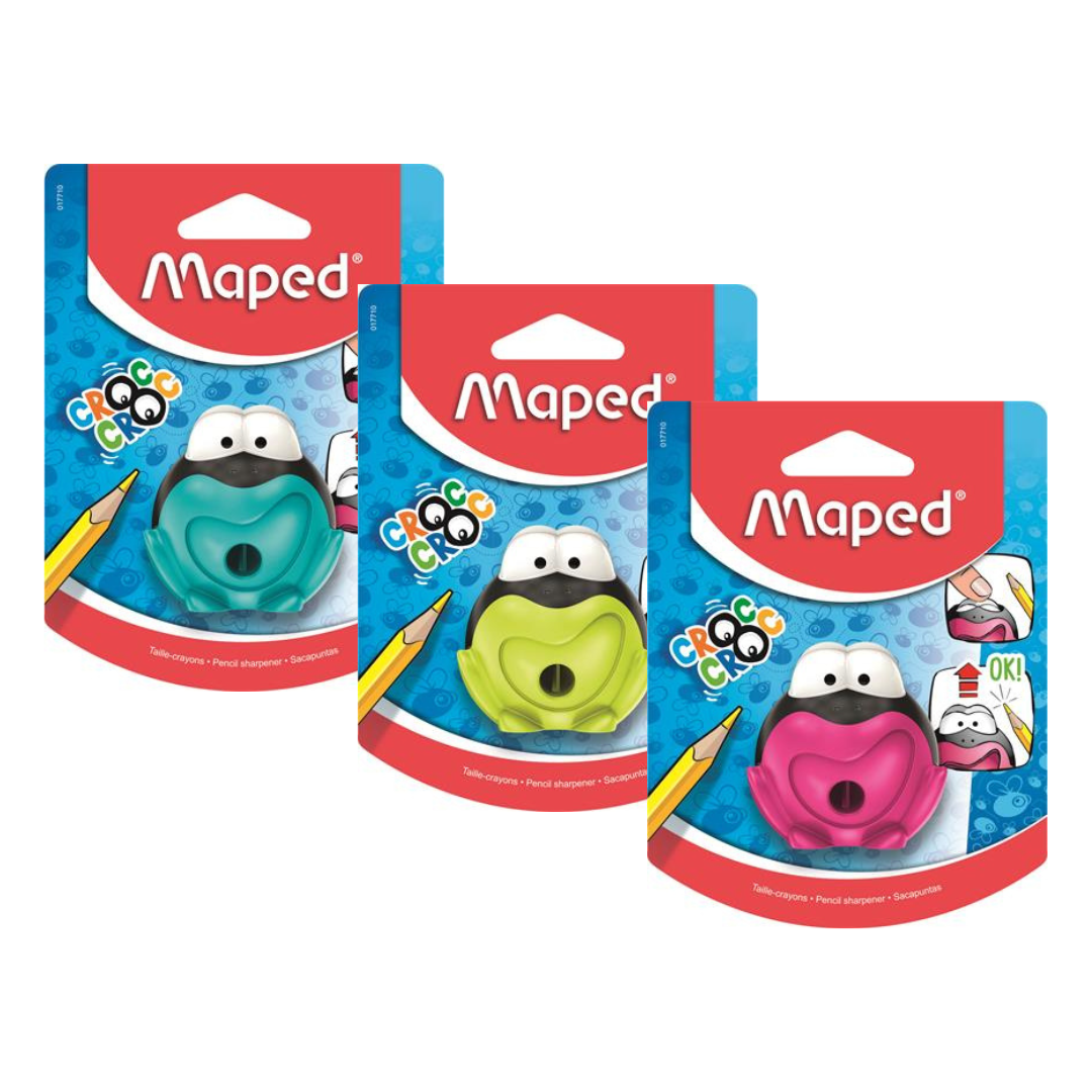 MAPED Croc Croc Hegyező – egylyukú, tartályos, béka