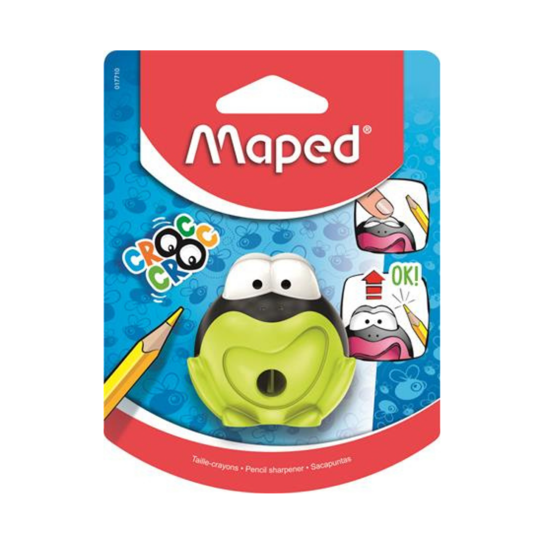 MAPED Croc Croc Hegyező – egylyukú, tartályos, béka